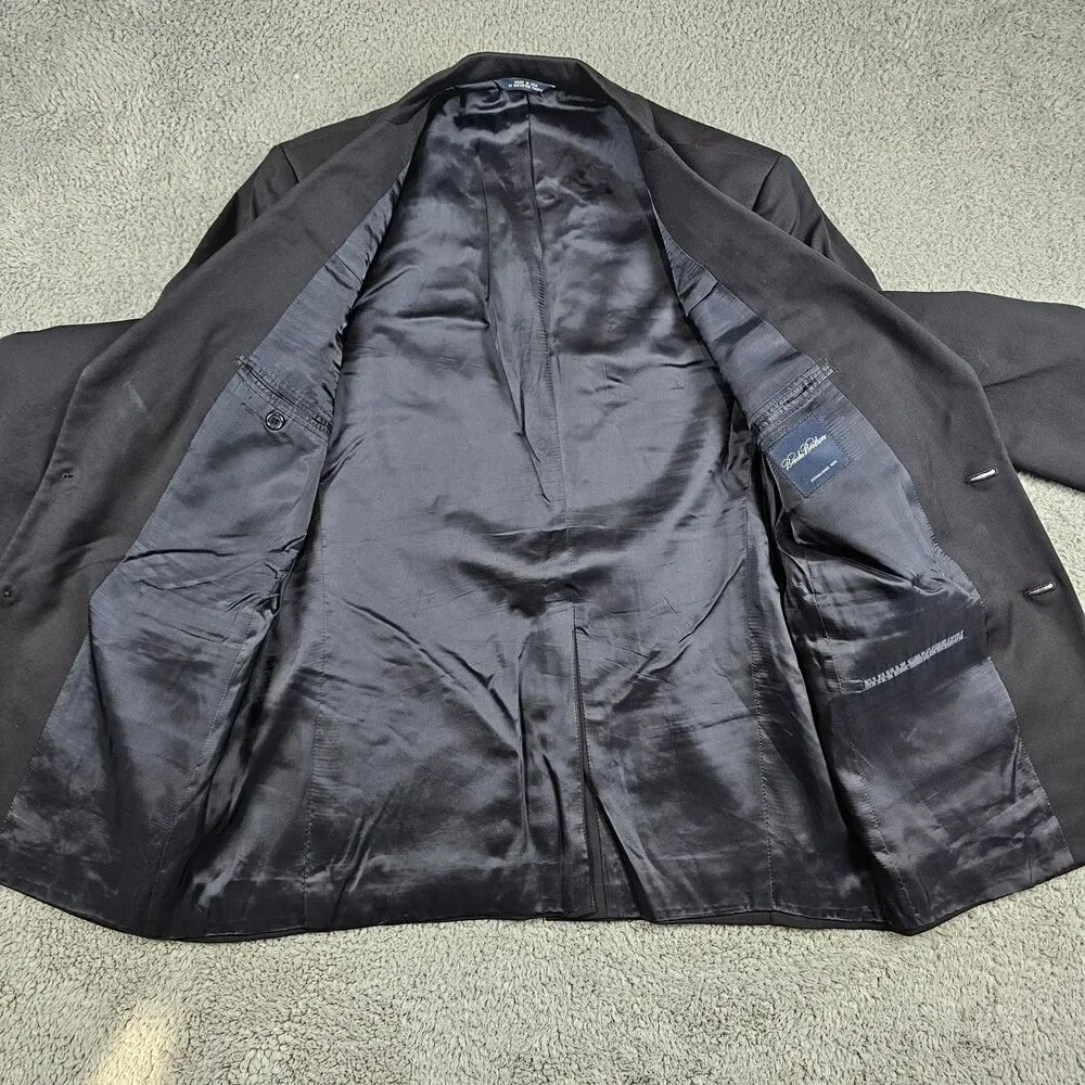 Brooks Brothers Blazer Sport Mens 41R Black Super 110s Wool 2 Button Coat